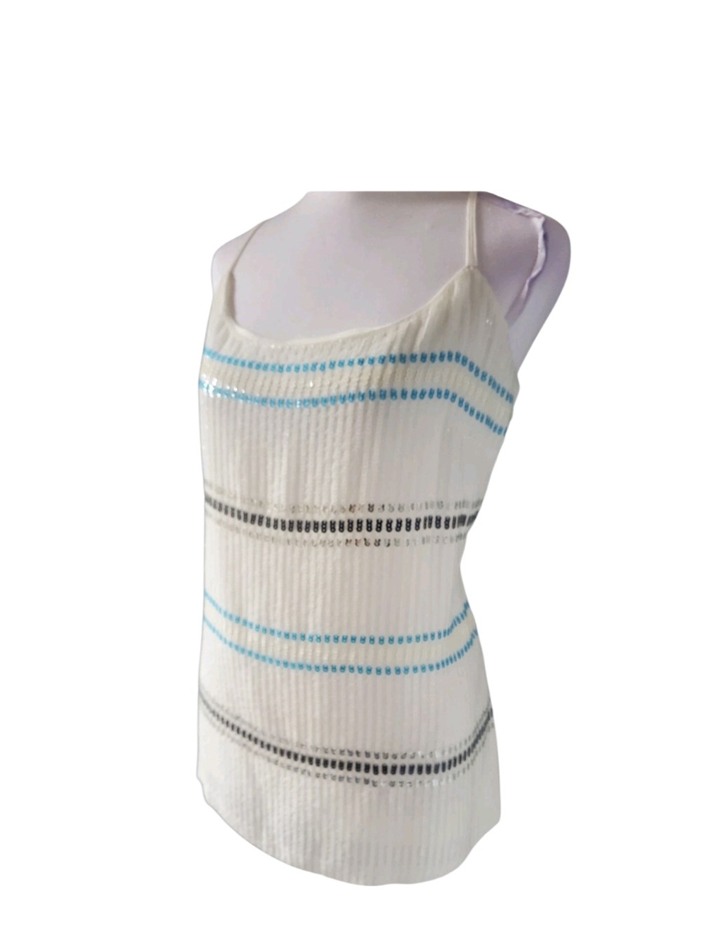 WHBM Beaded Fully Lined Tank Top Tunic Blouse Size Xs Orig Price $99